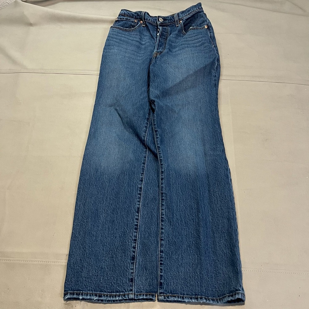 Levi's High Rise Flare Jean‎ Medium Wash 31x32 Wide Leg Y2K Baggy Grunge-4600
